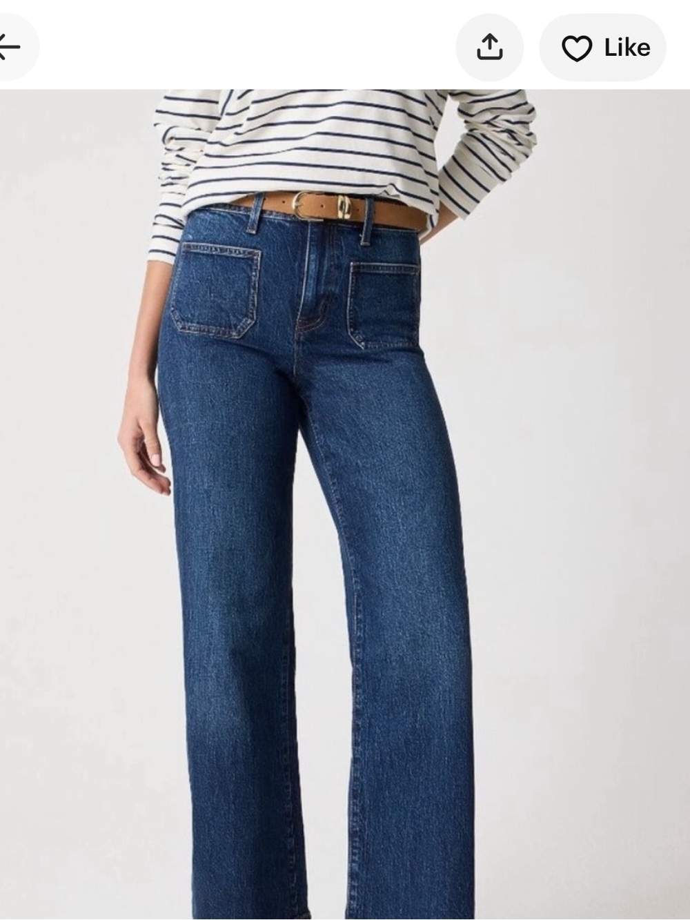 J. Crew Dark Indigo Wide-Leg High-Rise Jeans